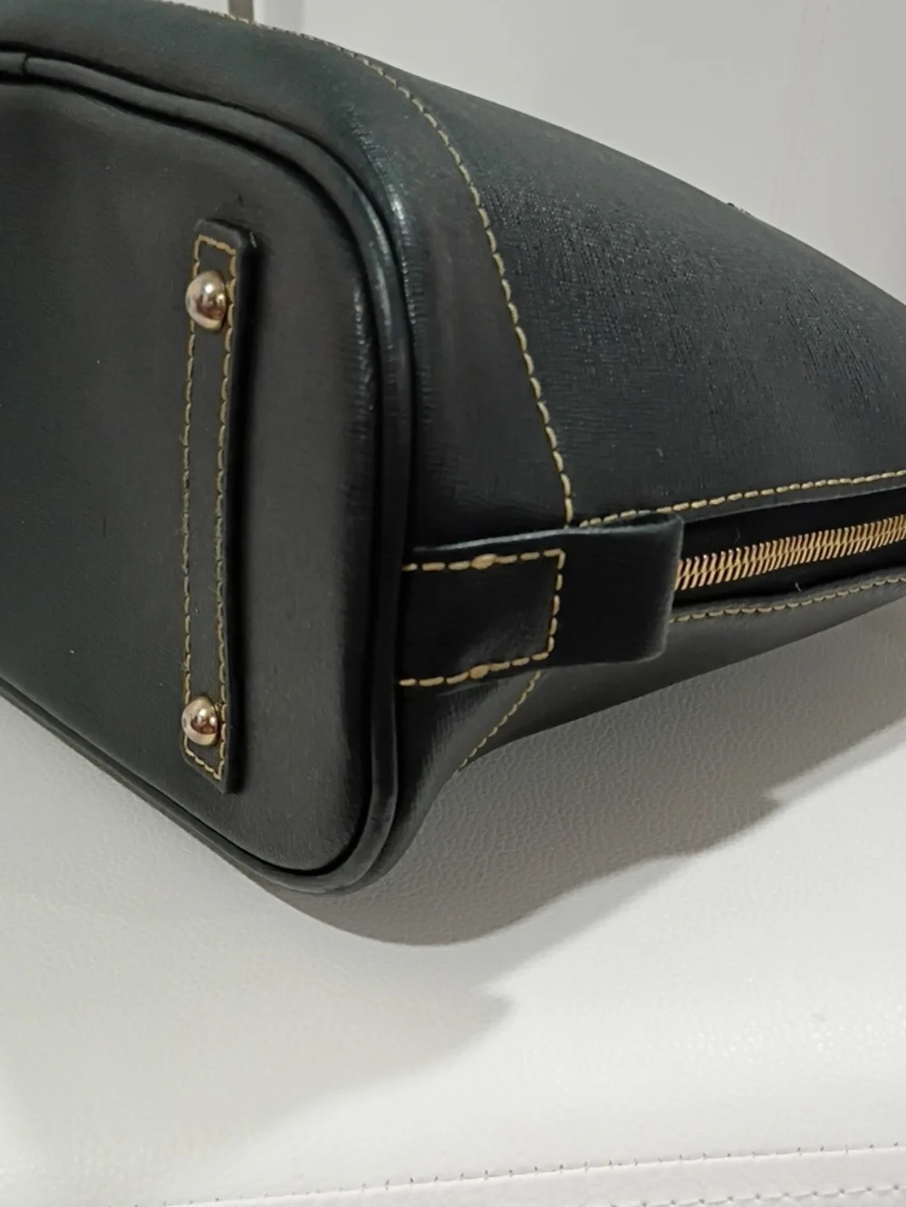 Dooney & Bourke Black Saffiono Leather Dome Satchel